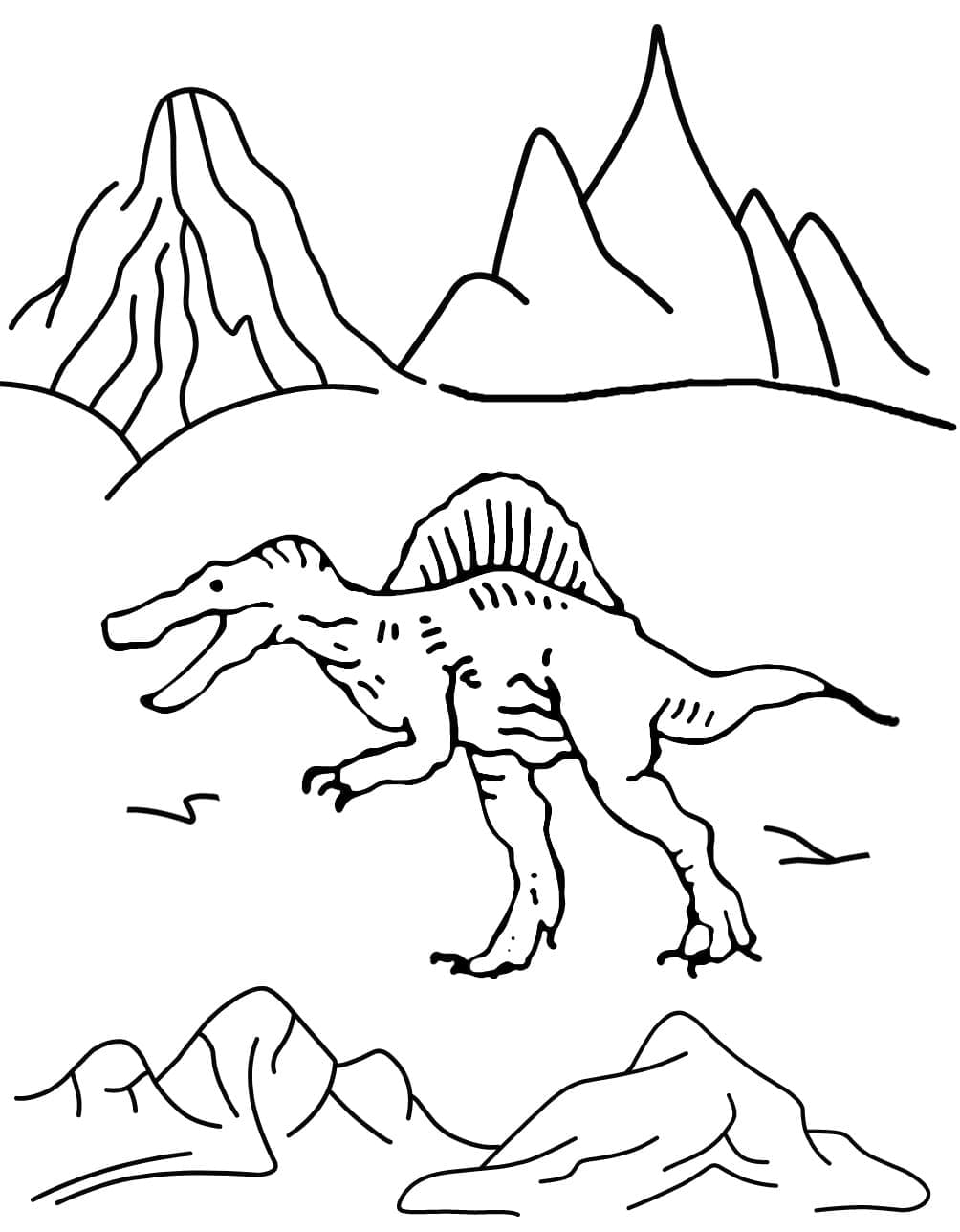 Ücretsiz Spinosaurus Boyama Sayfası