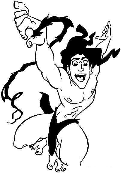 Ücretsiz Tarzan Görseli Boyama Sayfası