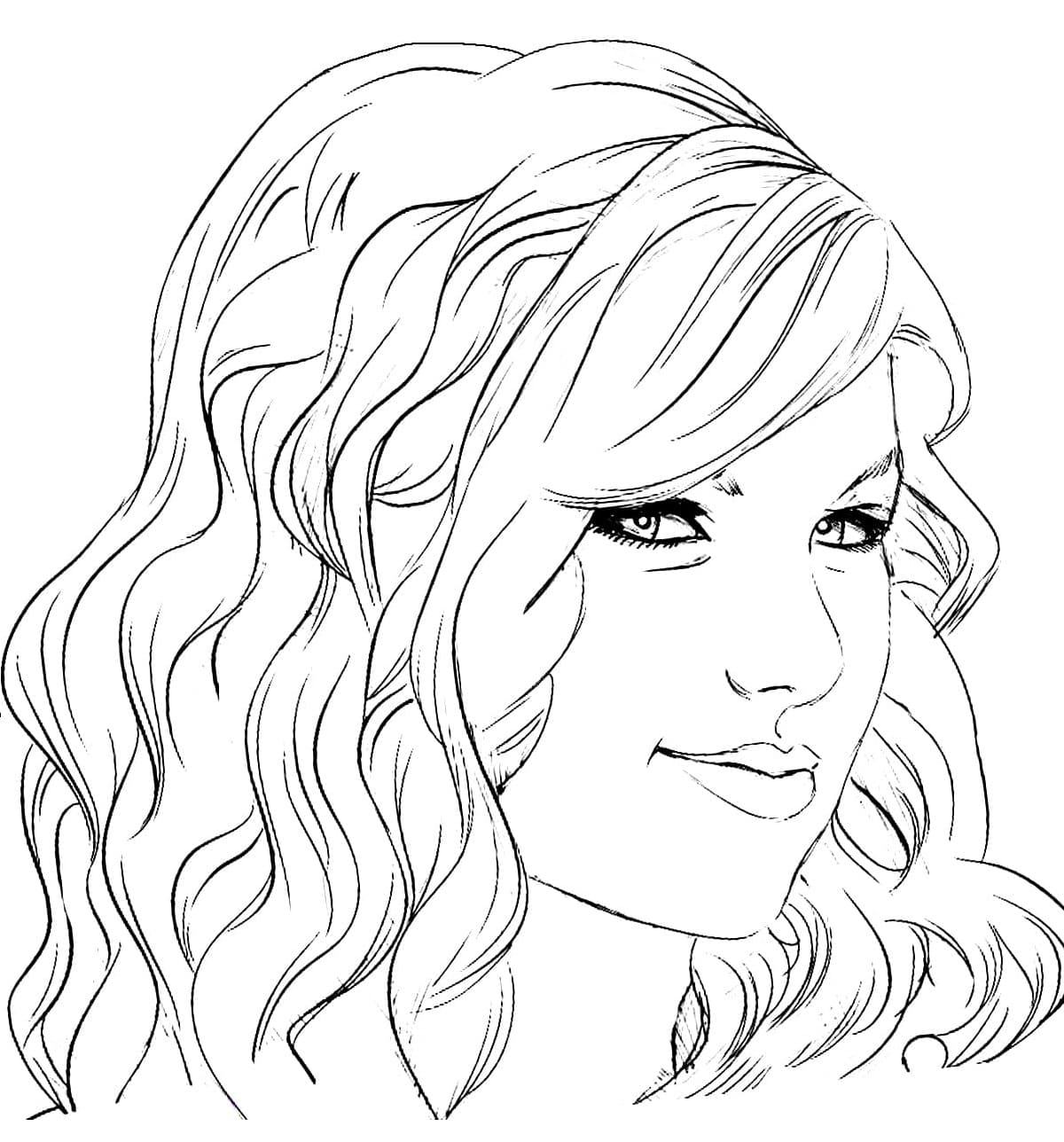 Ücretsiz Taylor Swift Resim Boyama Sayfası