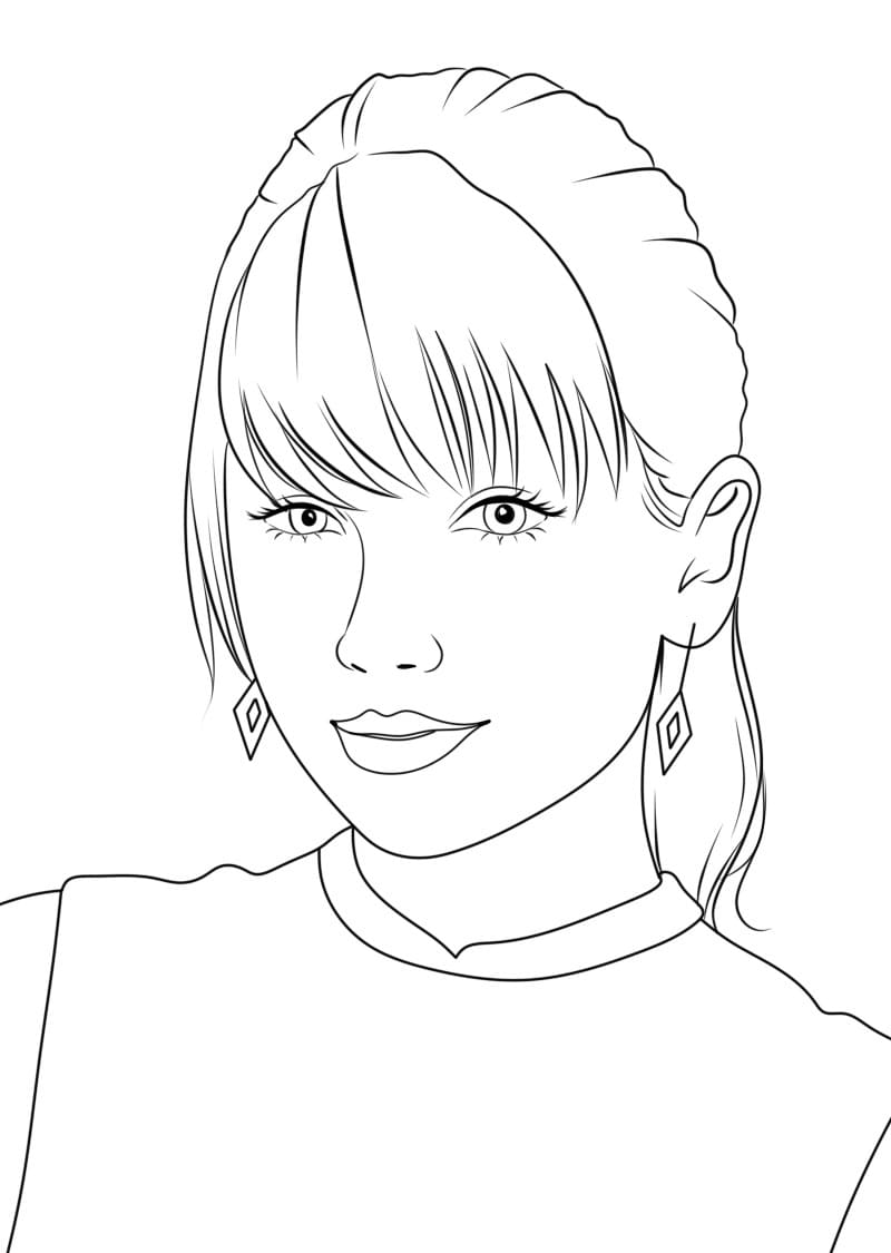 Ücretsiz Taylor Swift Yazdırılabilir Boyama Sayfası