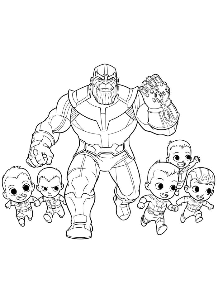 Ücretsiz Thanos Görseli Boyama Sayfası