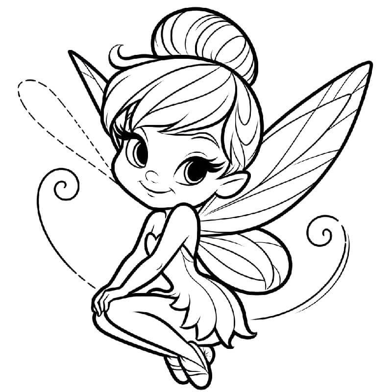 Ücretsiz Tinkerbell görseli Boyama Sayfası