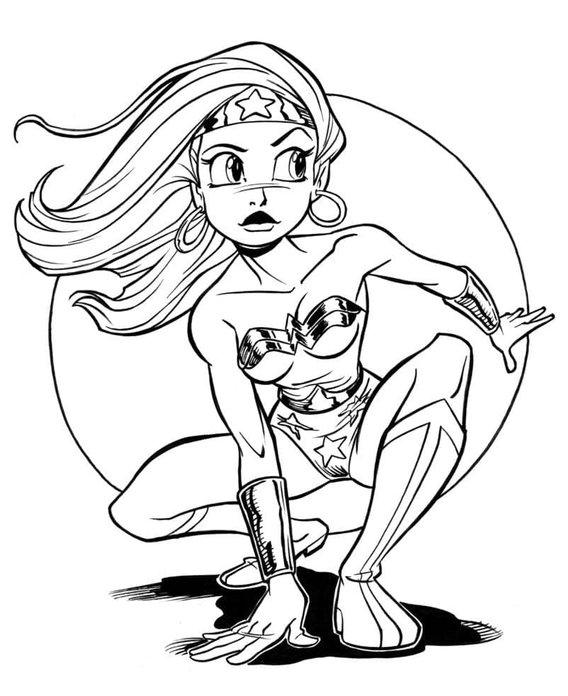Ücretsiz Wonder Woman Boyama Sayfası