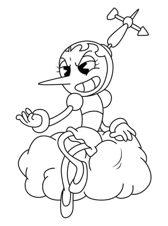 Ücretsiz Yazdırılabilir Cuphead Boyama Sayfası