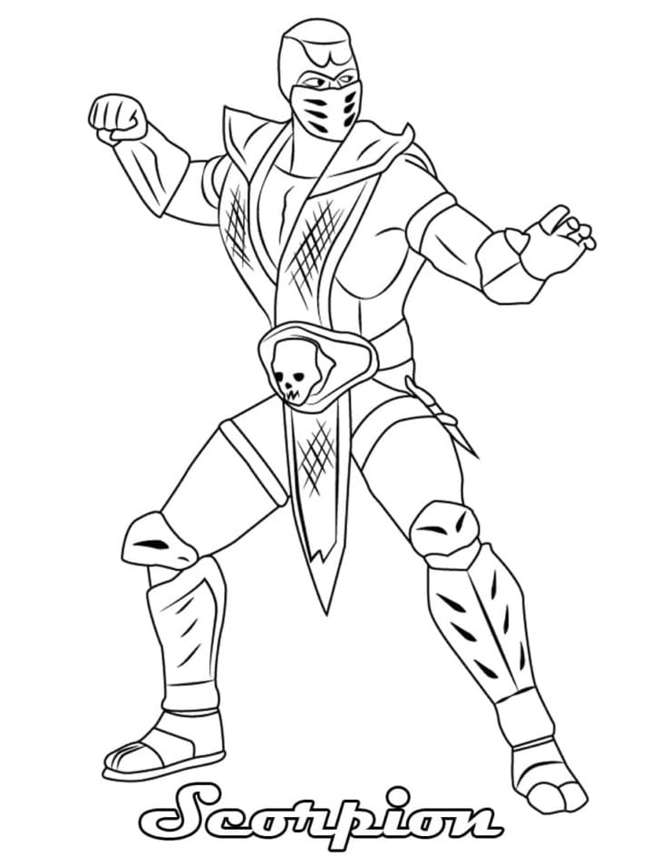 Ücretsiz Yazdırılabilir Mortal Kombat Boyama Sayfası