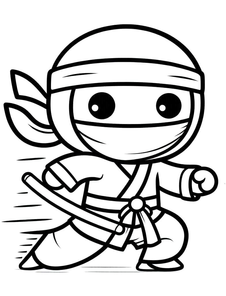 Ücretsiz Yazdırılabilir Ninja Boyama Sayfası
