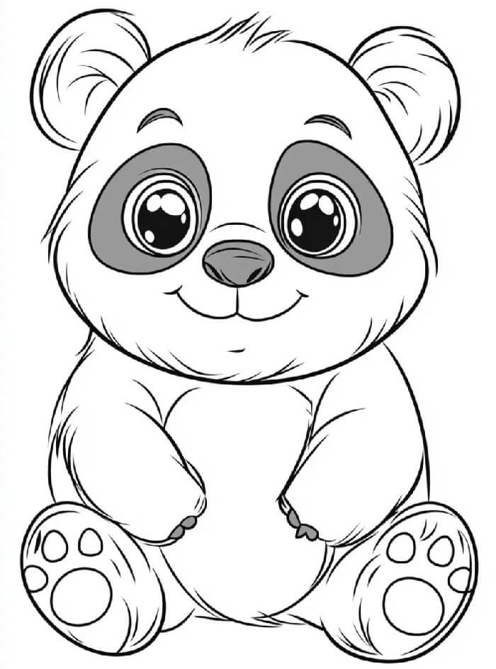 Ücretsiz Yazdırılabilir Panda Çizimi Boyama Sayfası