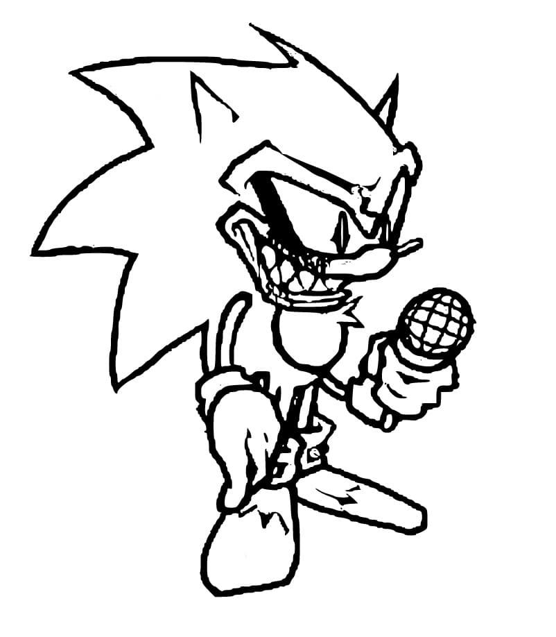 Ücretsiz Yazdırılabilir Sonic Exe Boyama Sayfası