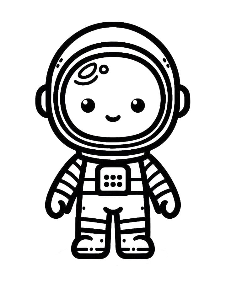 Ücretsiz Yazdırılacak Astronot Boyama Sayfası