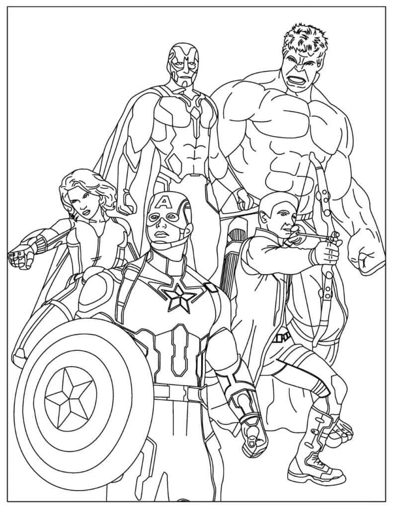 Avengers (Yenilmezler) Boyama Sayfaları