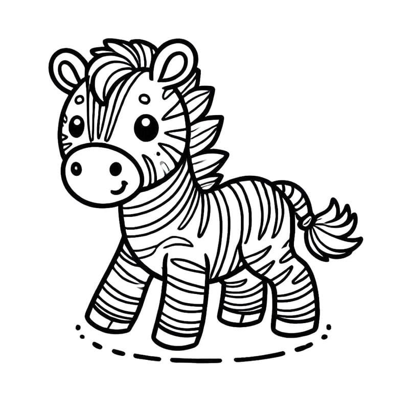 Ücretsiz Zebra Görseli Boyama Sayfası