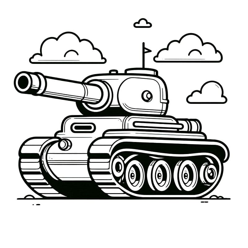 Ücretsiz baskıya uygun tank Boyama Sayfası