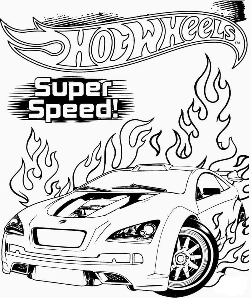 Ücretsiz çıktısı alınabilir Hot Wheels Boyama Sayfası