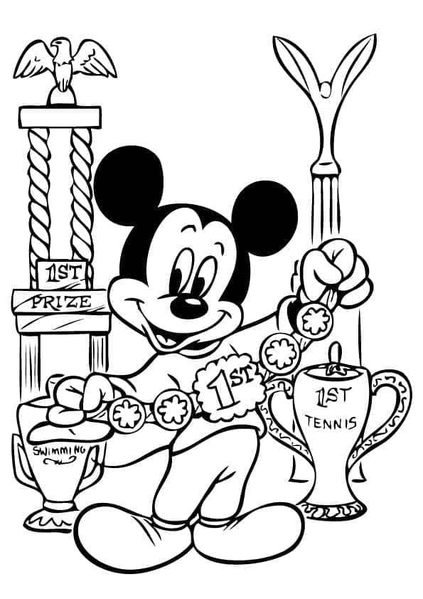 Ücretsiz yazdırılabilir Mickey Mouse Boyama Sayfası