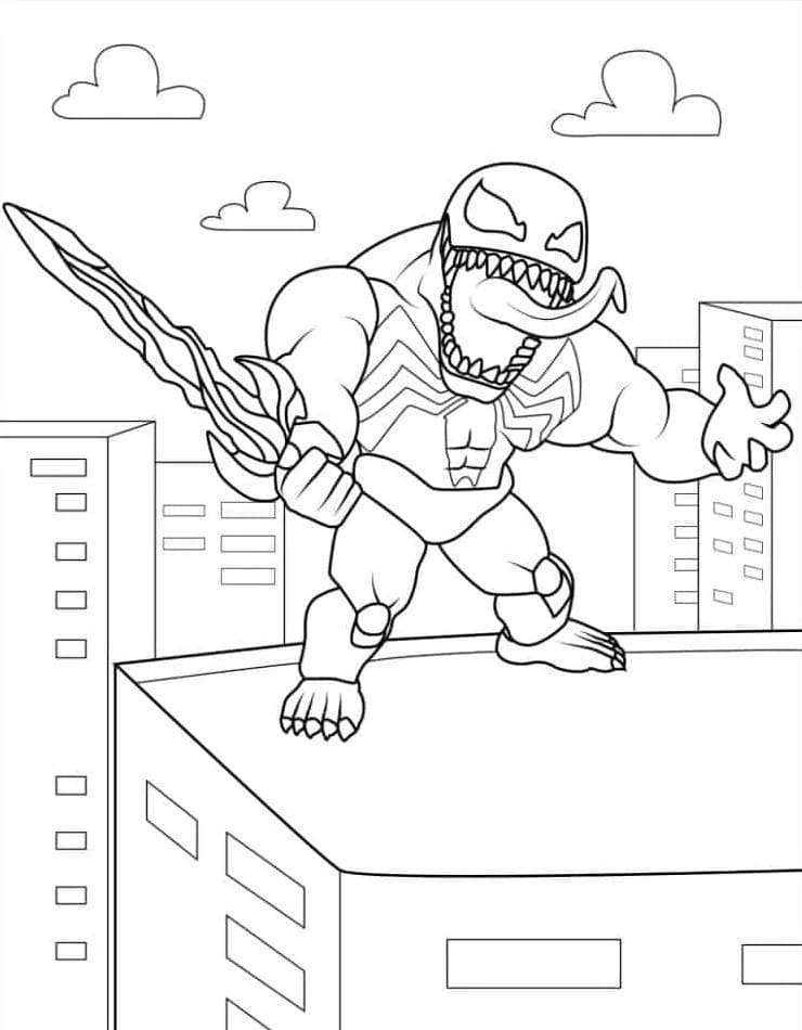 Venom Baskı Görseli Boyama Sayfası