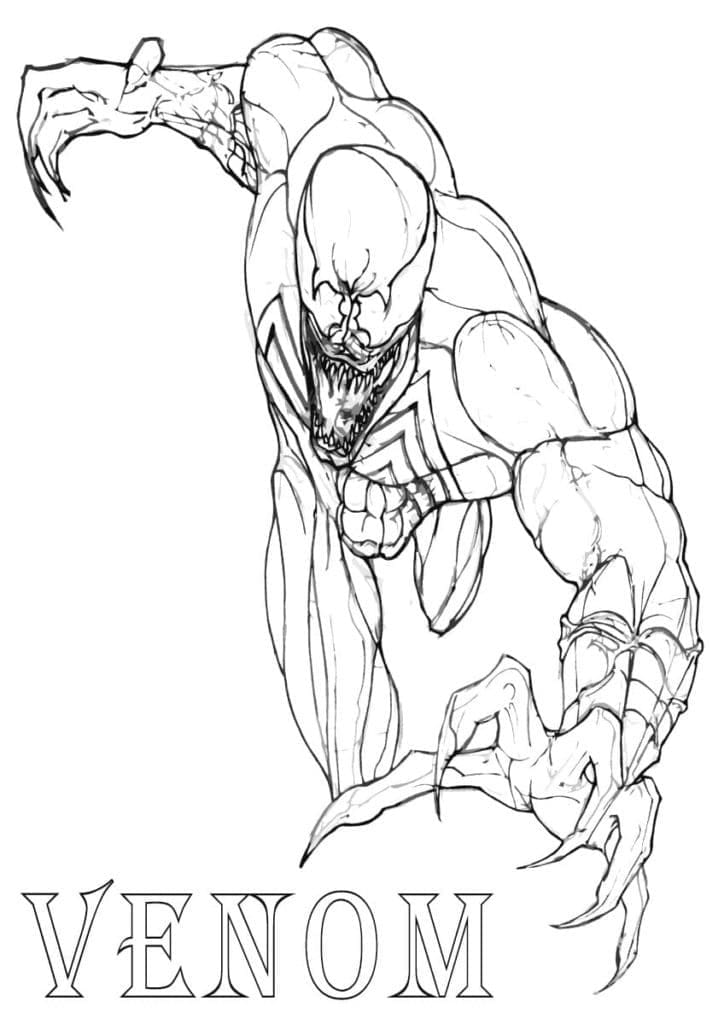 Venom Yazdırılabilir Resmi Boyama Sayfası