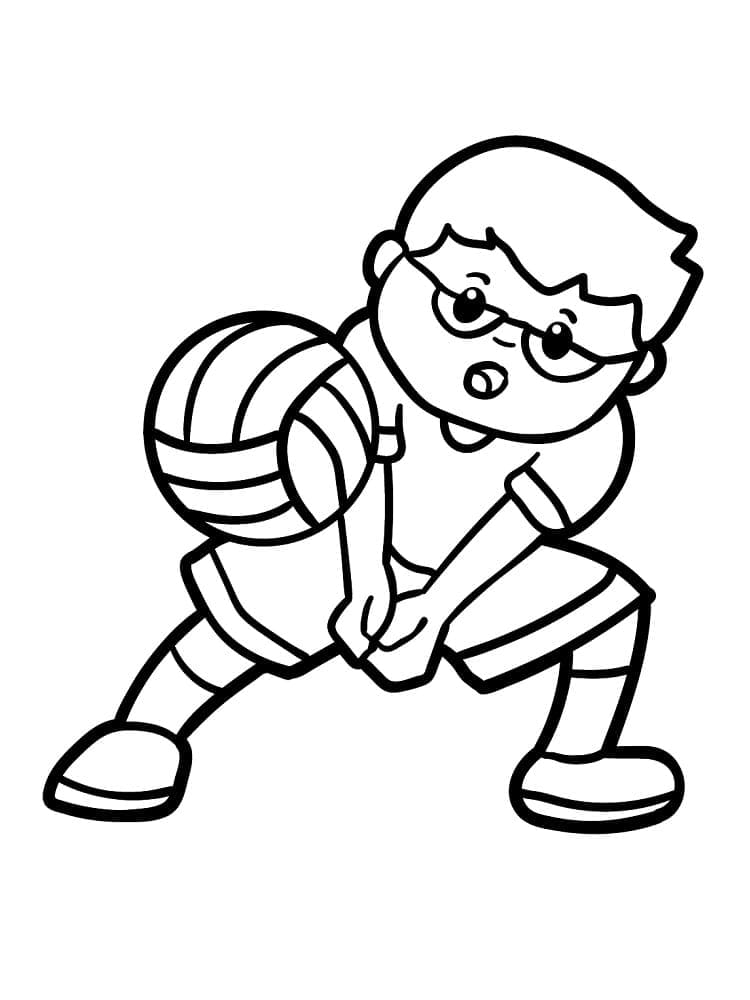 Voleybol Görseli Boyama Sayfası