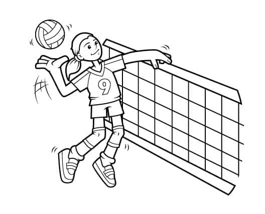 Voleybol Ücretsizce Boyama Sayfası