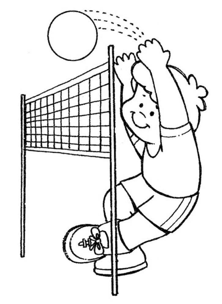 Voleybol Yazdırılabilir Görsel Boyama Sayfası
