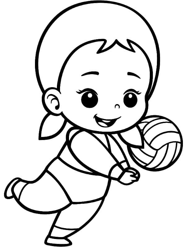 Voleybol Yazdırılabilir Boyama Sayfası