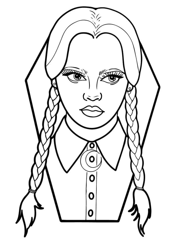 Wednesday Addams Renklendirme Boyama Sayfası