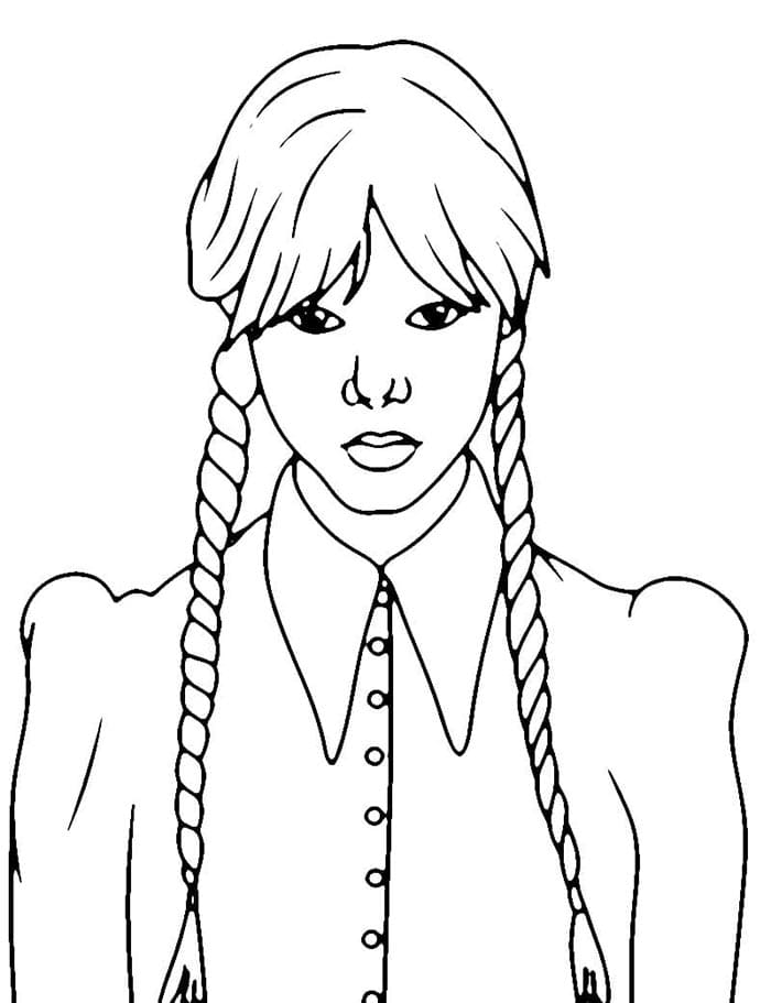 Wednesday Addams Resmi Boyama Sayfası