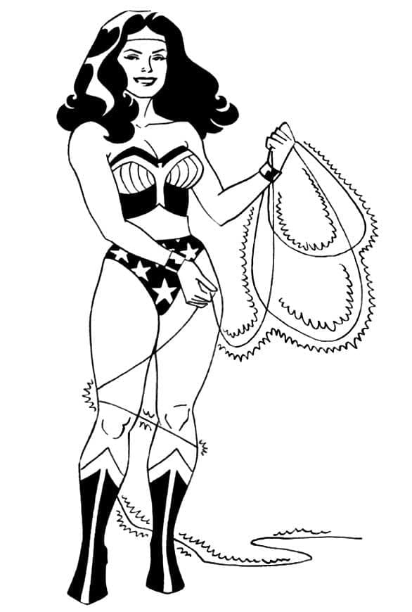 Wonder Woman Adalet Birliği Takımında Boyama Sayfası
