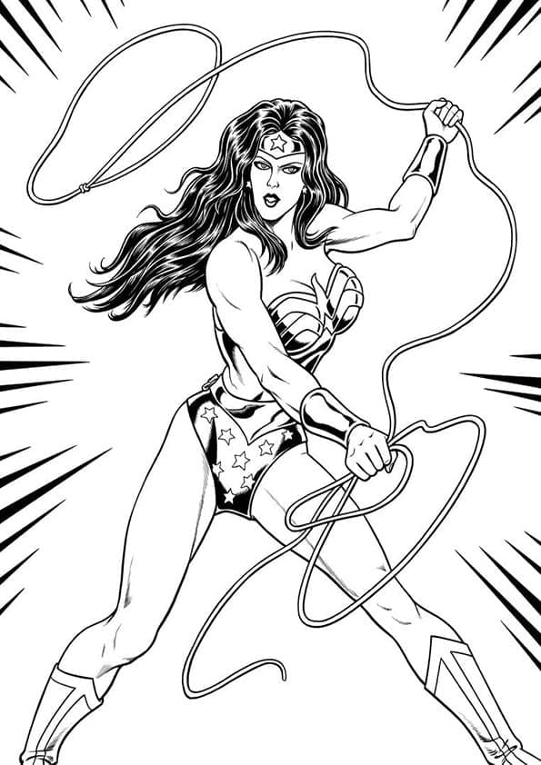 Wonder Woman DC Evreninde Boyama Sayfası