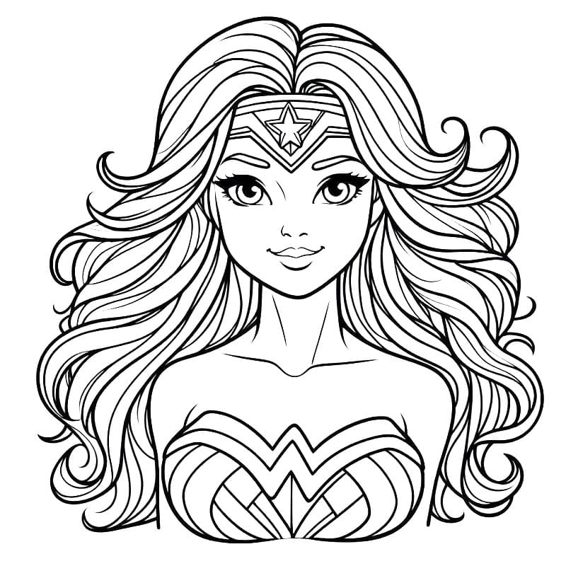 Wonder Woman Resmi Çocuklar İçin Boyama Sayfası