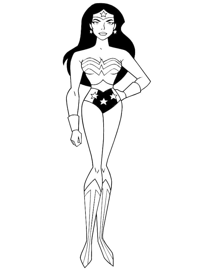 Wonder Woman Resmi Ücretsiz Boyama Sayfası