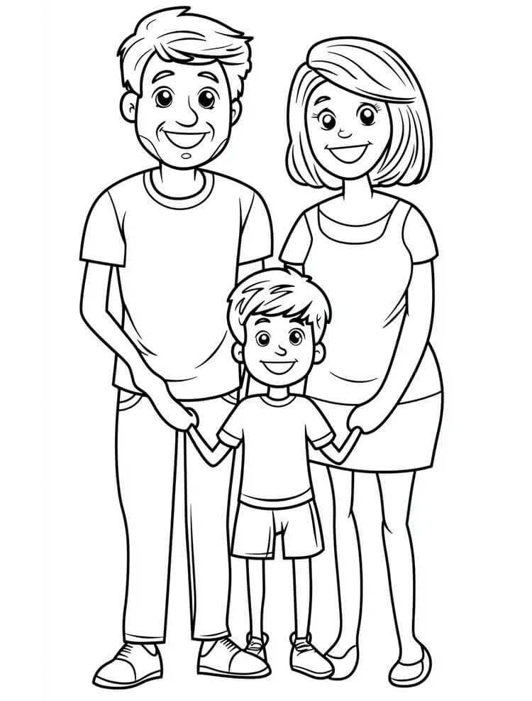 Yazdırılabilir Aile Bedava Boyama Sayfası