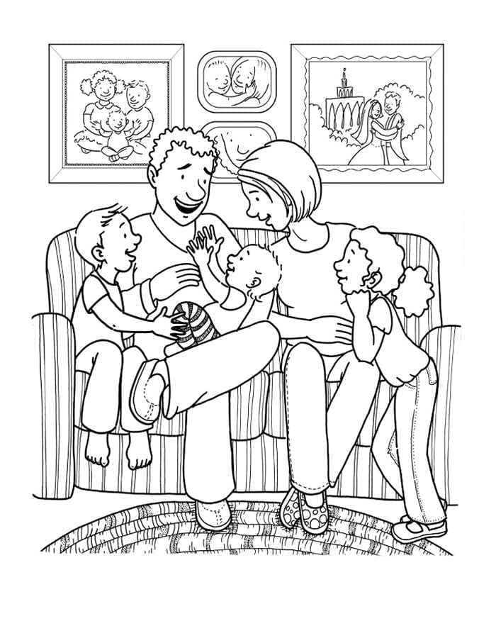 Yazdırılabilir Aile Resmi Boyama Sayfası