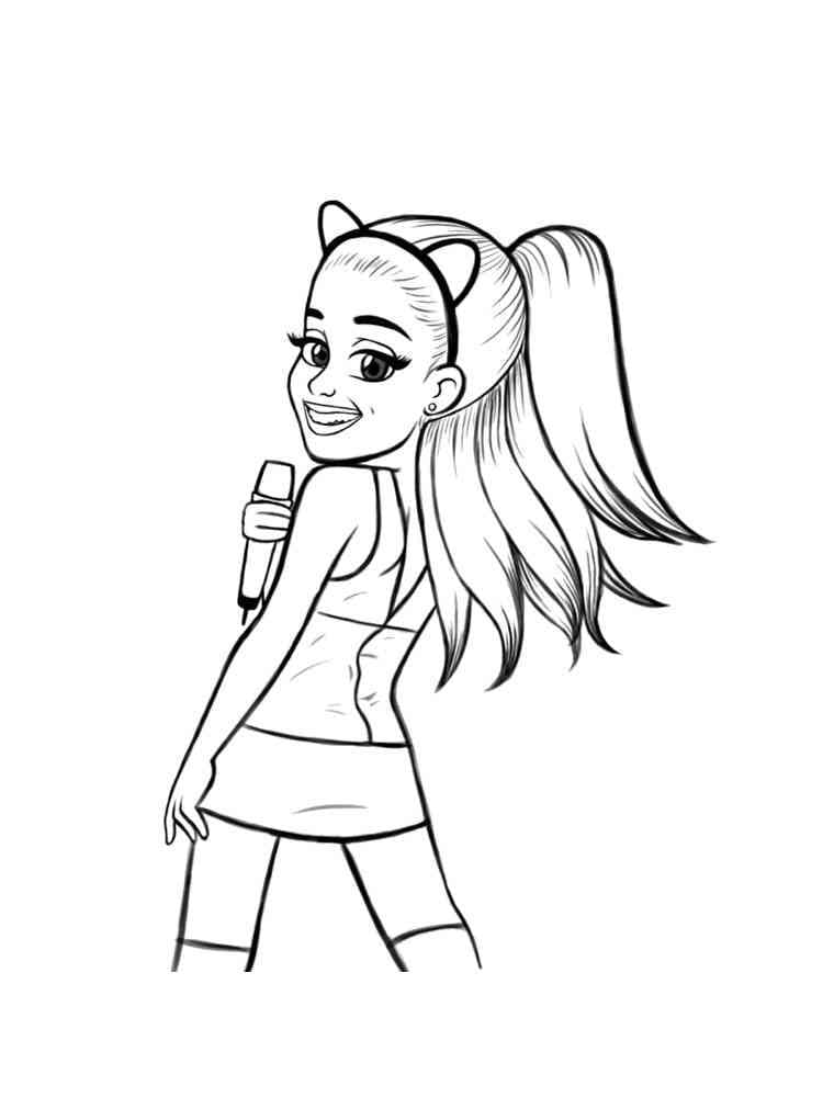 Yazdırılabilir Ariana Grande Resim Boyama Sayfası