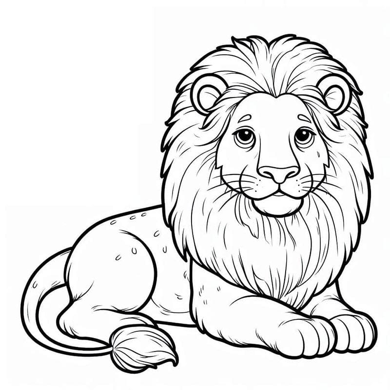 Yazdırılabilir Aslan boyama sayfası