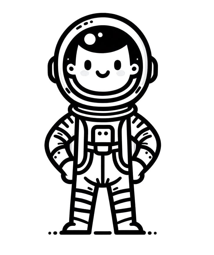 Yazdırılabilir Astronot Bedava Boyama Sayfası