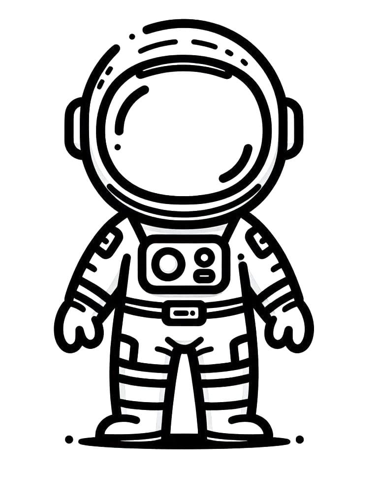 Yazdırılabilir Astronot Görseli Boyama Sayfası