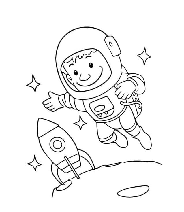 Yazdırılabilir Astronot Resmi Boyama Sayfası