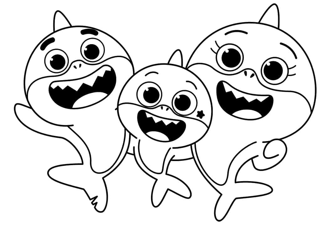 Yazdırılabilir Baby Shark Boyama Sayfası