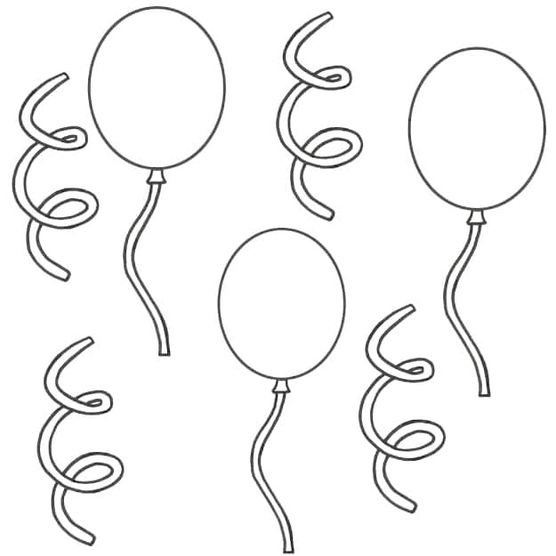 Yazdırılabilir Balon Resmi Boyama Sayfası