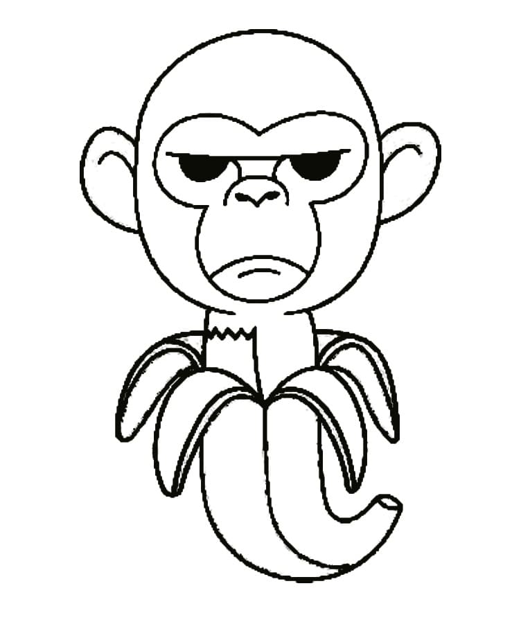 Yazdırılabilir Bedava Chimpanzini Bananini Boyama Sayfası