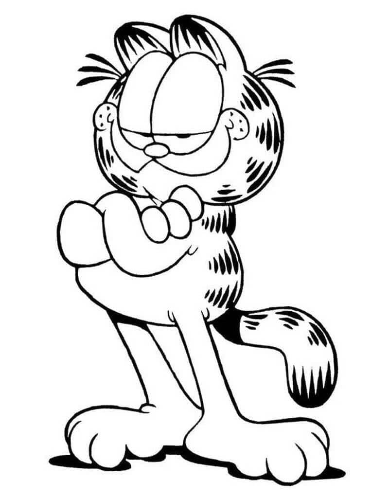 Yazdırılabilir Bedava Garfield Boyama Sayfası