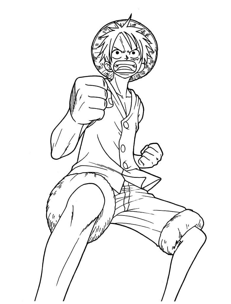 Yazdırılabilir Bedava Luffy Boyama Sayfası