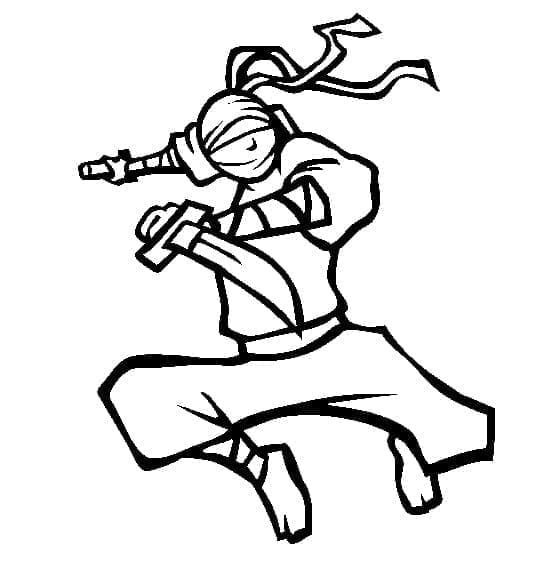 Yazdırılabilir Bedava Ninja Boyama Sayfası