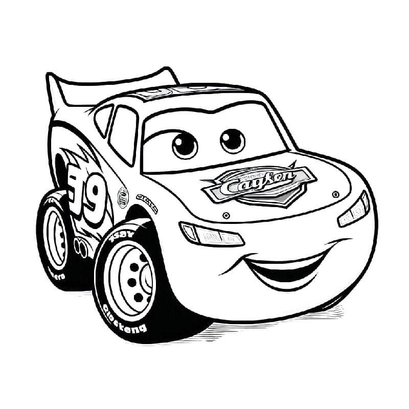 Yazdırılabilir Bedava Şimşek McQueen Boyama Sayfası
