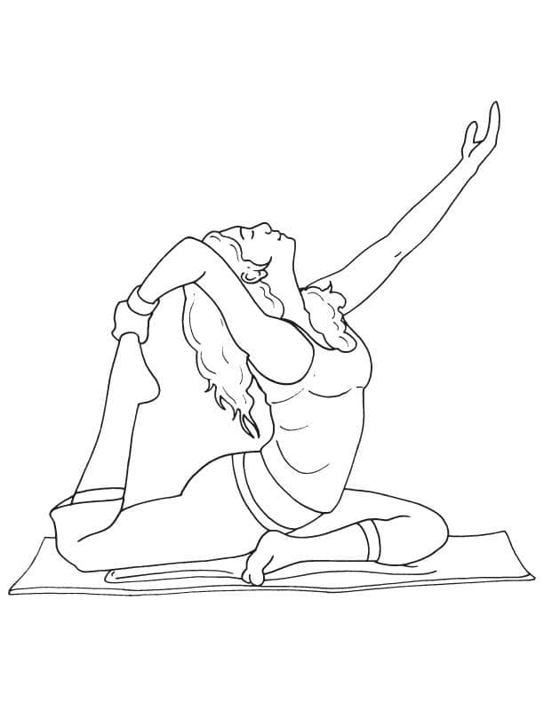 Yazdırılabilir Bedava Yoga Boyama Sayfası