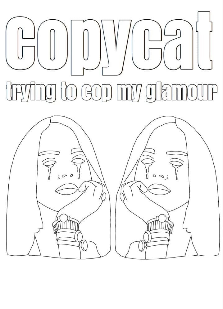Yazdırılabilir Billie Eilish Resim Boyama Sayfası