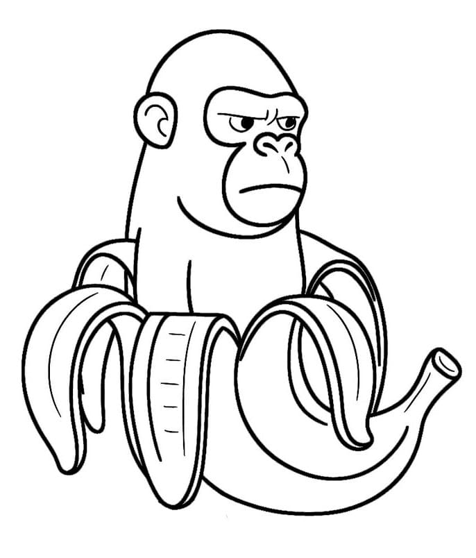 Yazdırılabilir Chimpanzini Bananini Boyama Sayfası