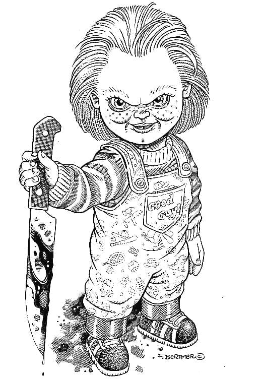 Yazdırılabilir Chucky Resim Boyama Sayfası