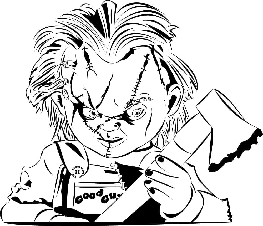 Yazdırılabilir Chucky Boyama Sayfası