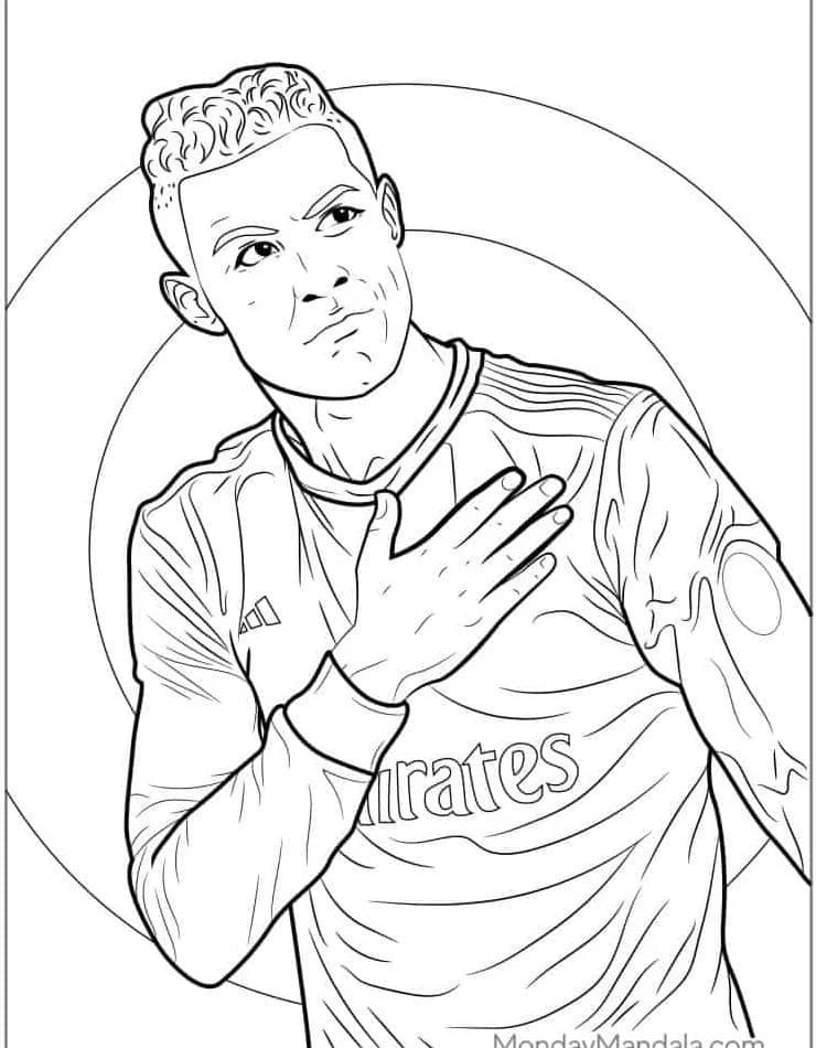 Yazdırılabilir Cristiano Ronaldo Boyama Sayfası